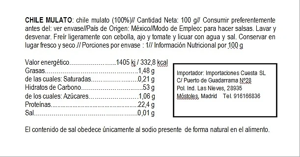 Chile Seco Mulato - 100g 2 Chile Seco Mulato - 100g - Imagen 2