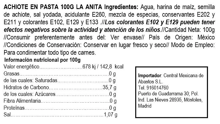 Achiote 110 g - La Anita 2 Achiote 110 g - La Anita - Imagen 2