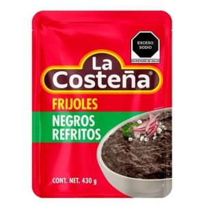 Frijoles negros refritos en bolsa 430 g - La Costeña