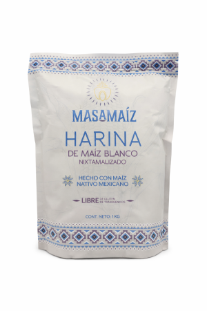Harina Nixtamalizada Blanca 1kg - MasaMaíz